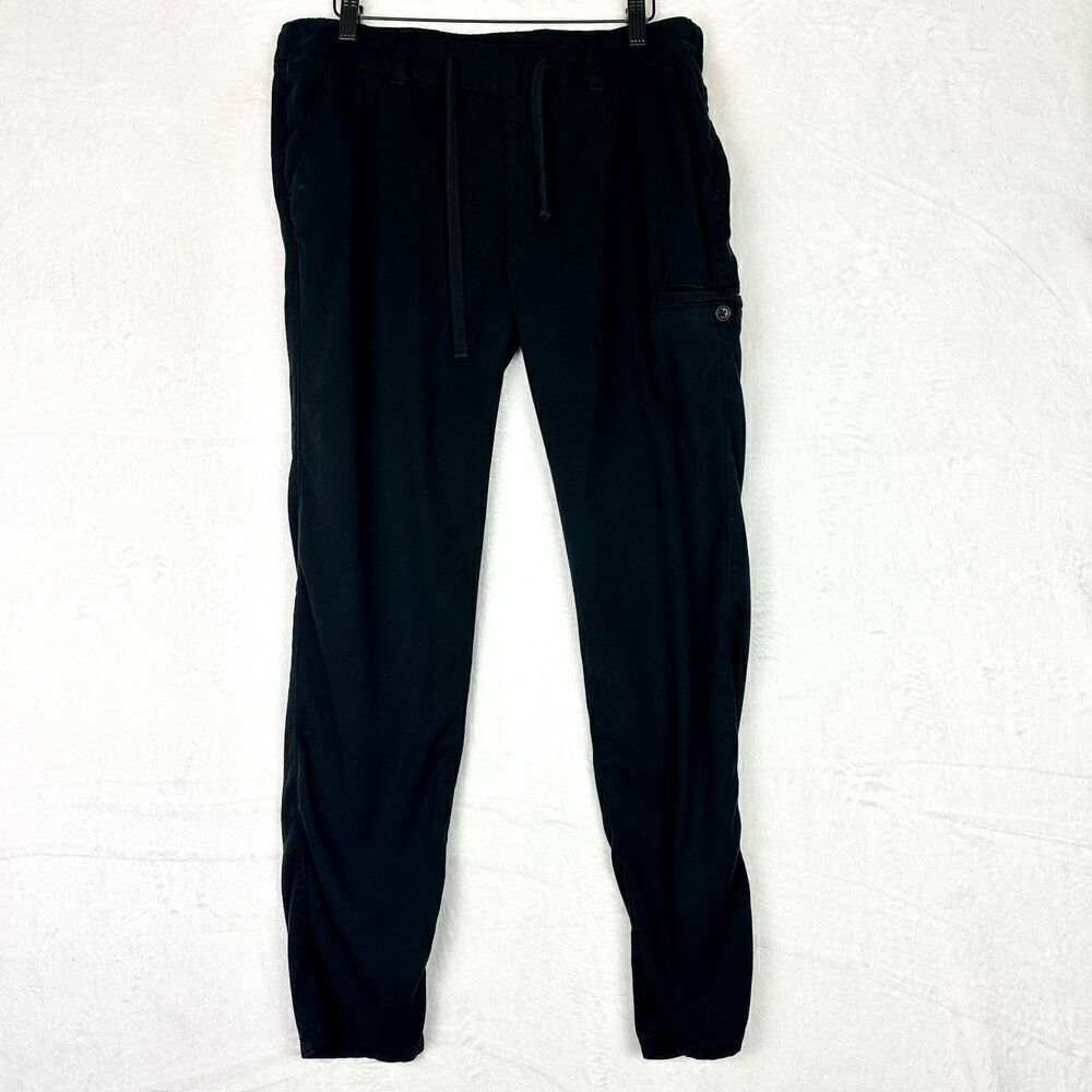 James Perse Gabardine Pull On Pant Size 2  Medium Black Lyocell Supersoft